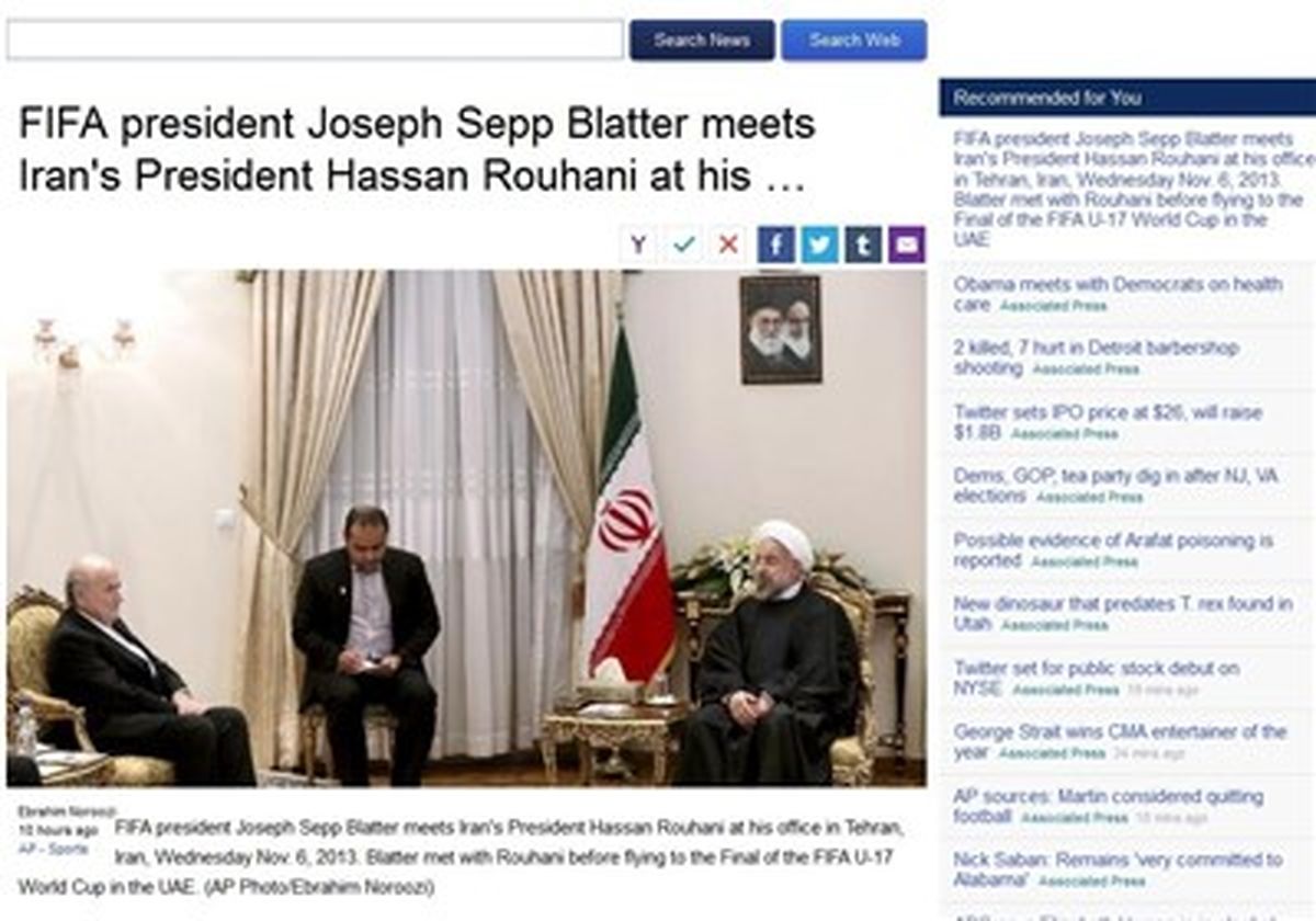 بازتاب سفر بلاتر به ایران در رسانههای جهان