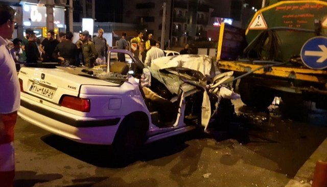 تصادف مرگبار پرشیا با تانکر آب شهرداری در گرگان
