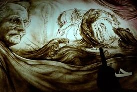 اجرای نقاشی شن تابلو عصر عاشورا 
