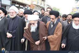 تصاویر / پیاده روی آیت الله صافی گلپایگانی به سمت حرم حضرت معصومه