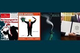 اعتراض به ترامپ روی جلد مجلات / عکس